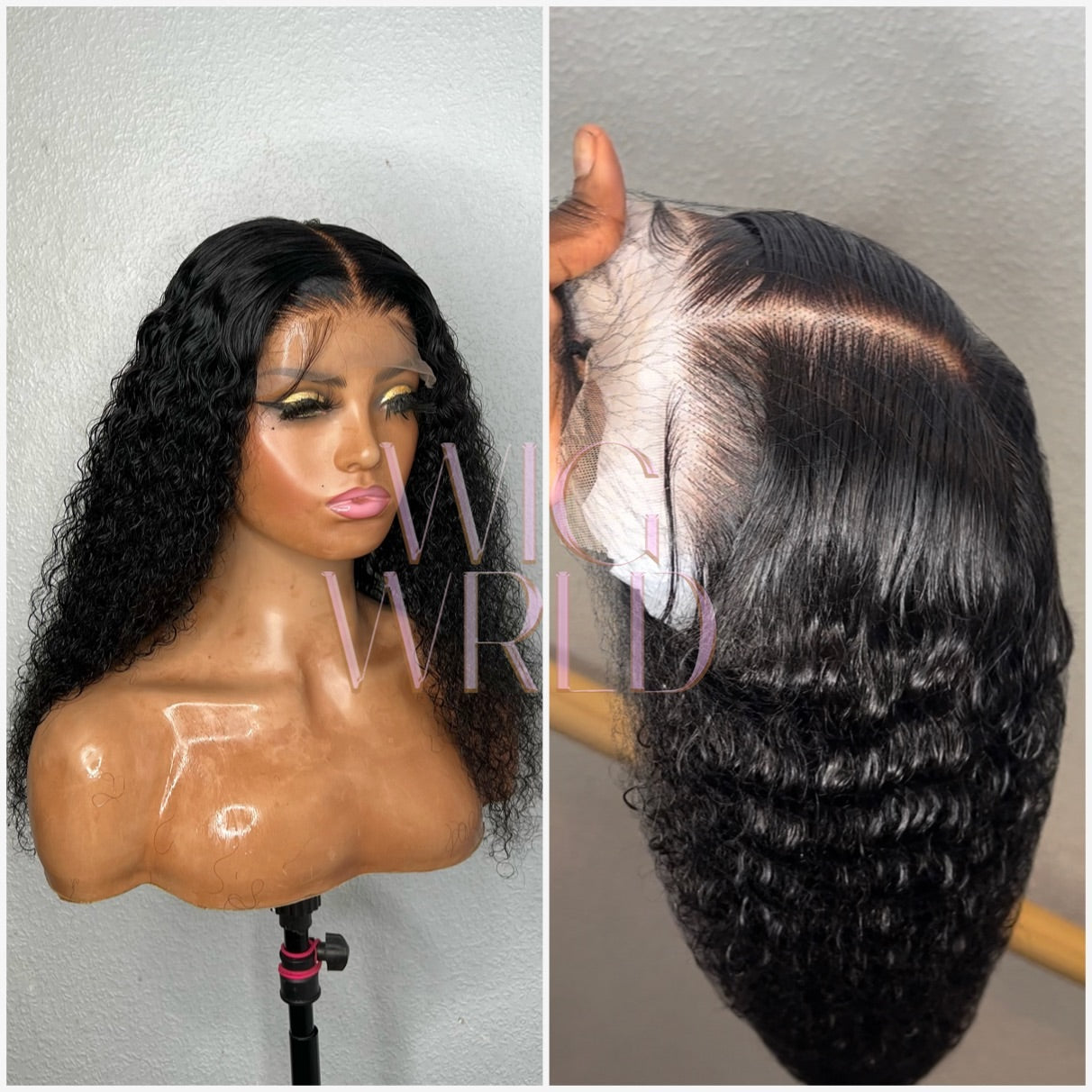 Ready to ship: curly 18” 5x5 closure wig