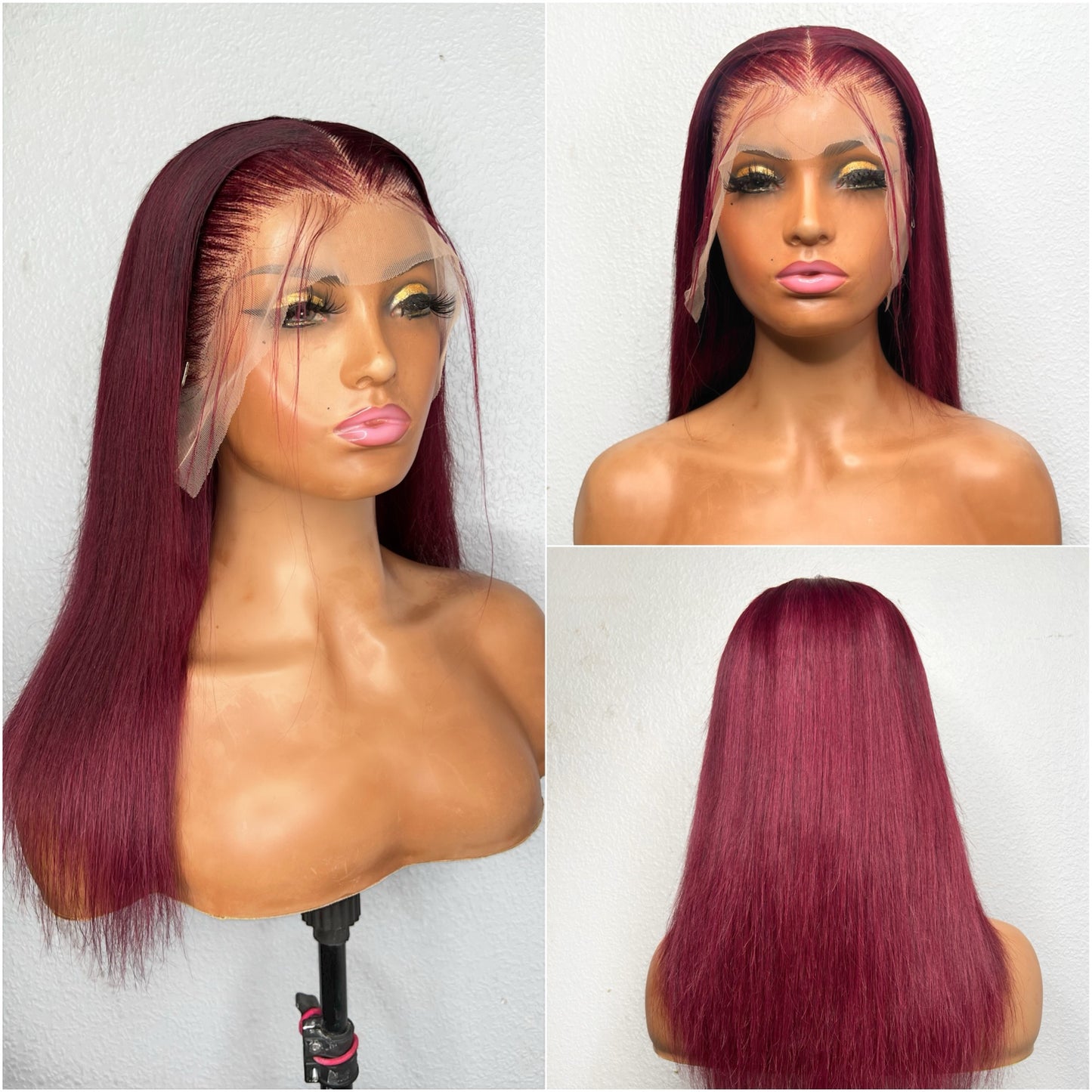 BURGUNDY straight 13x4 Wigs