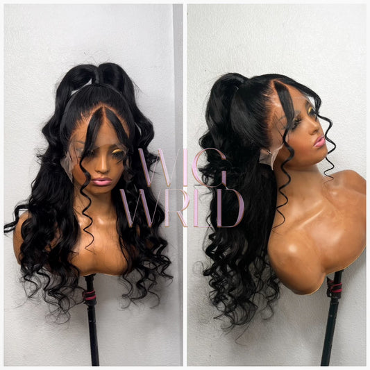 24” Half up half down 13x6 frontal wig